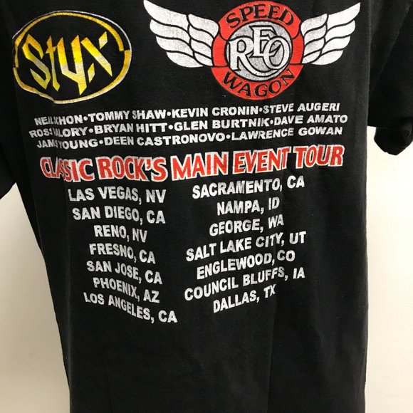 Journey rock band summer tour 2003 black t shirt Styx REO Bandwagon Vintage L - Picture 6 of 8